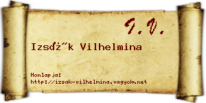 Izsák Vilhelmina névjegykártya